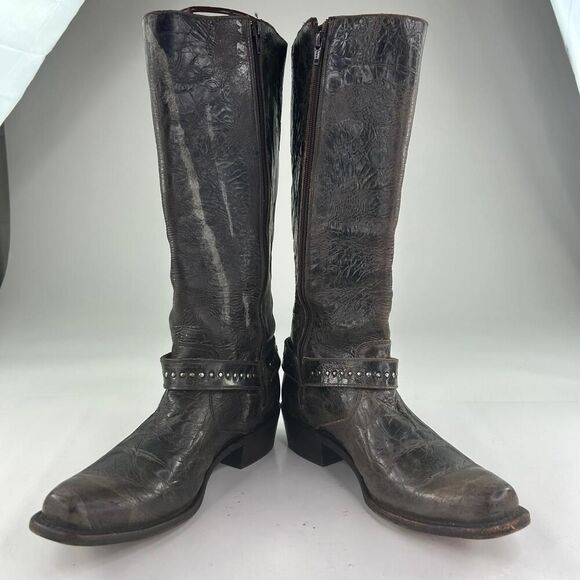 Sonora Double H DH 5221 Women's US 10 M Distressed Brown Leather Cowboy Boots - Picture 4 of 14